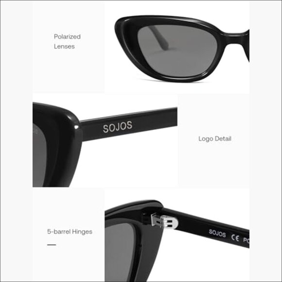 Acetate Retro Cat Eye Sunglasses Polarized Lenses Vintage  display picture 1